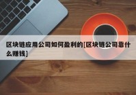 区块链应用公司如何盈利的[区块链公司靠什么赚钱]